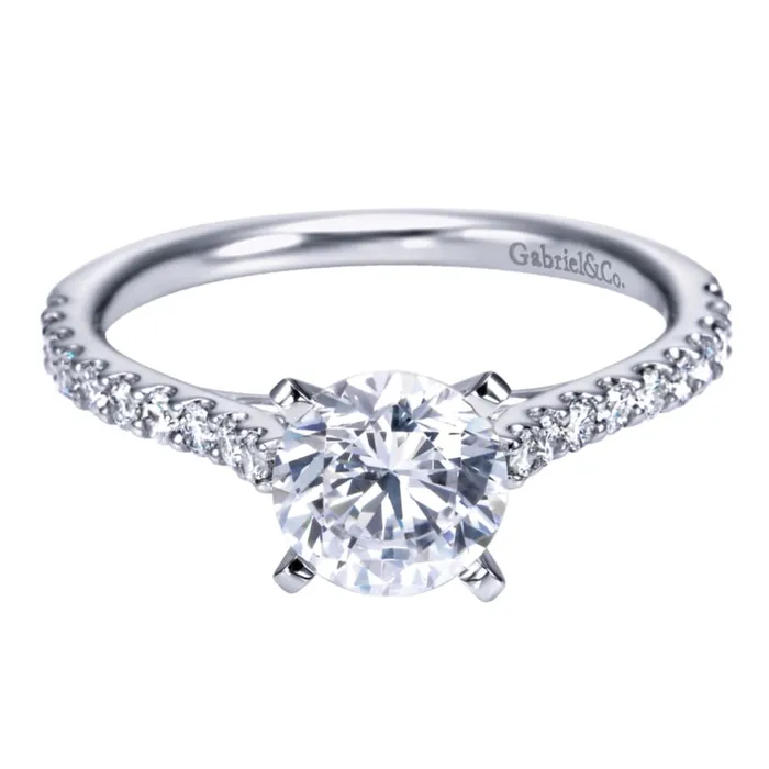 Rings Gabriel Bridal Collection White Gold Straight Engagement Ring 03 ctw International Diamond Center
