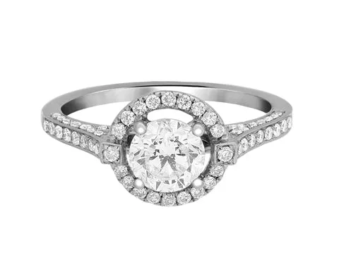 Rings International Diamond Center Complete Rings White Gold with 083 CTW Round Diamond Diamond Center Stone Halo Engagement Ring Rings International Diamond Center Complete Rings White Gold with 083 CTW Round Diamond Diamond Center Stone Halo Engagement Ring