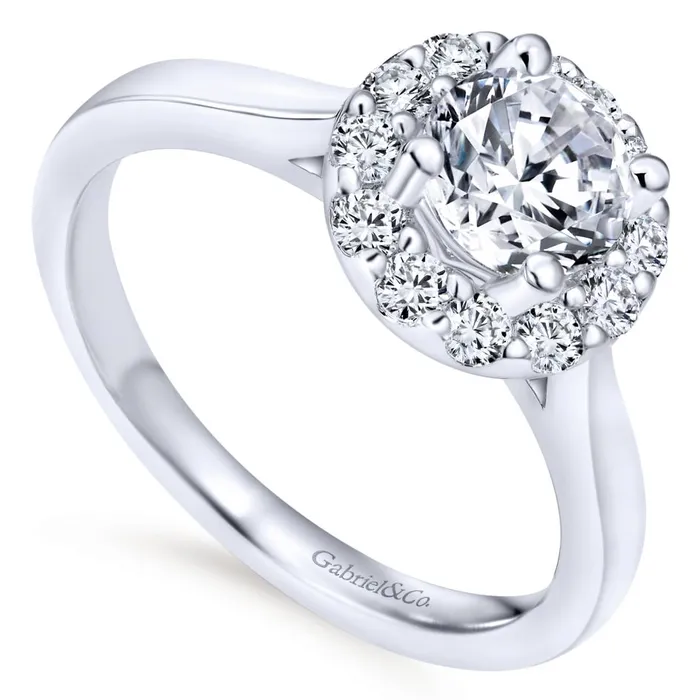 Rings International Diamond Center Gabriel Bridal Collection White Gold Diamond Halo Rounded Shank Engagement Ring 036 ctw Rings International Diamond Center Gabriel Bridal Collection White Gold Diamond Halo Rounded Shank Engagement Ring 036 ctw