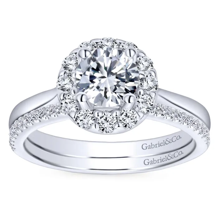 Rings International Diamond Center Gabriel Bridal Collection White Gold Diamond Halo Rounded Shank Engagement Ring 036 ctw Rings International Diamond Center Gabriel Bridal Collection White Gold Diamond Halo Rounded Shank Engagement Ring 036 ctw