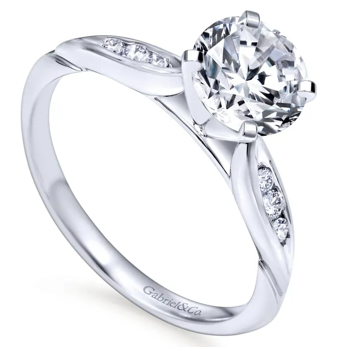 Rings International Diamond Center Gabriel Bridal Collection White Gold Straight Engagement Ring 01 ctw Rings International Diamond Center Gabriel Bridal Collection White Gold Straight Engagement Ring 01 ctw