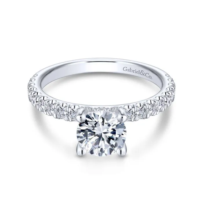 Rings International Diamond Center Gabriel Contemporary Collection White Gold Straight Engagement Ring 052 CTW Rings International Diamond Center Gabriel Contemporary Collection White Gold Straight Engagement Ring 052 CTW