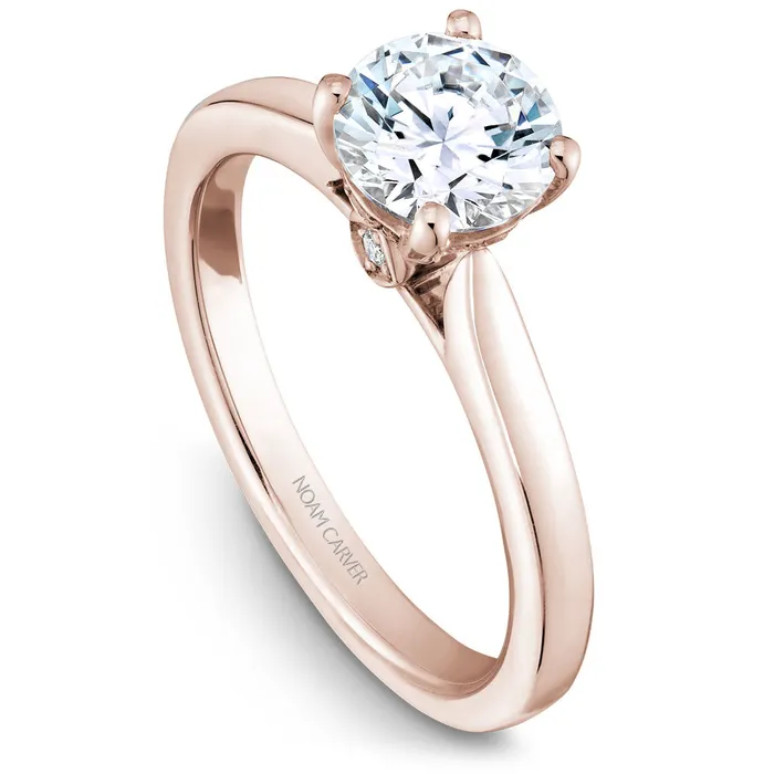Rings International Diamond Center Noam Carver Rose Gold Solitaire Engagement Ring Setting 002 CTW Rings International Diamond Center Noam Carver Rose Gold Solitaire Engagement Ring Setting 002 CTW