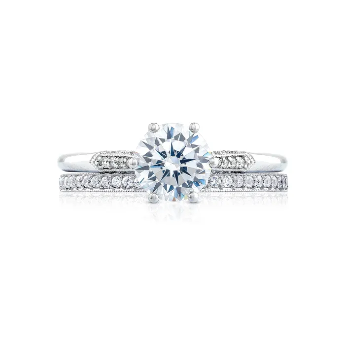 Rings International Diamond Center Tacori 18k White Gold Simply Tacori Round Diamond Engagement Ring Setting 011 CTW Rings International Diamond Center Tacori 18k White Gold Simply Tacori Round Diamond Engagement Ring Setting 011 CTW