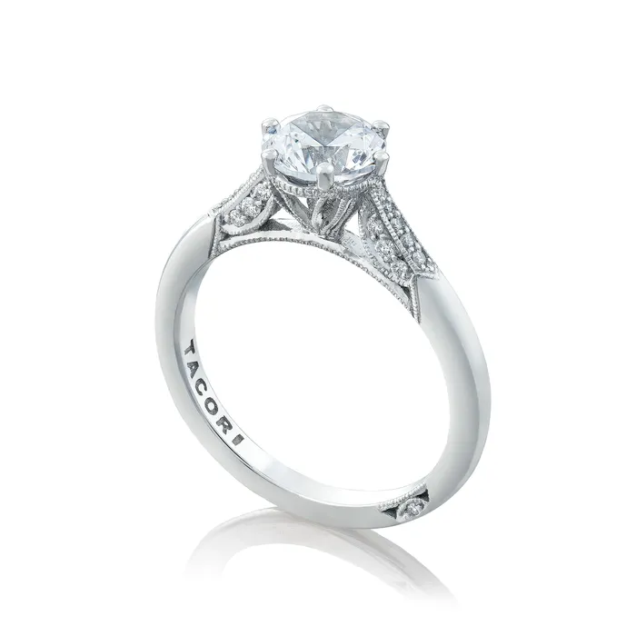 Rings International Diamond Center Tacori 18k White Gold Simply Tacori Round Diamond Engagement Ring Setting 011 CTW Rings International Diamond Center Tacori 18k White Gold Simply Tacori Round Diamond Engagement Ring Setting 011 CTW