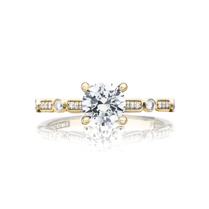 Rings International Diamond Center Tacori 18k Yellow Gold Sculpted Crescent Round Diamond Engagement Ring Setting 015 CTW Rings International Diamond Center Tacori 18k Yellow Gold Sculpted Crescent Round Diamond Engagement Ring Setting 015 CTW