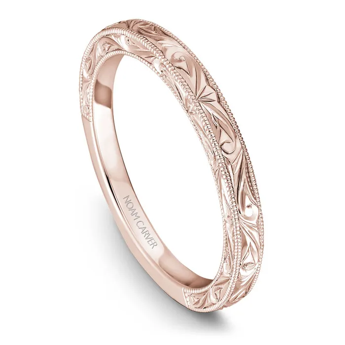 Rings Noam Carver Rose Gold Carved Shank Engagement Ring Setting International Diamond Center