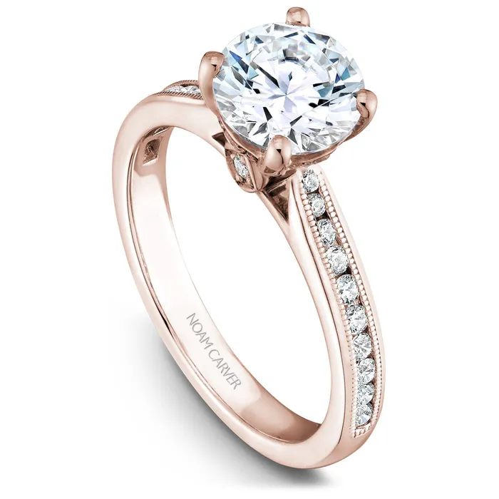 Rings Noam Carver Rose Gold Channel Set Diamond Engagement Ring Setting 027 CTW International Diamond Center Rings Noam Carver Rose Gold Channel Set Diamond Engagement Ring Setting 027 CTW International Diamond Center