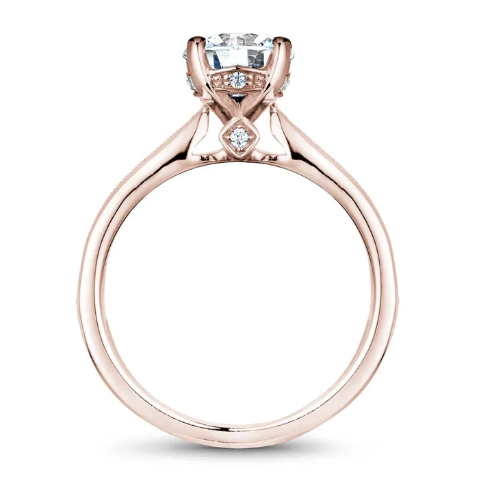 Rings Noam Carver Rose Gold Channel Set Diamond Engagement Ring Setting 027 CTW International Diamond Center