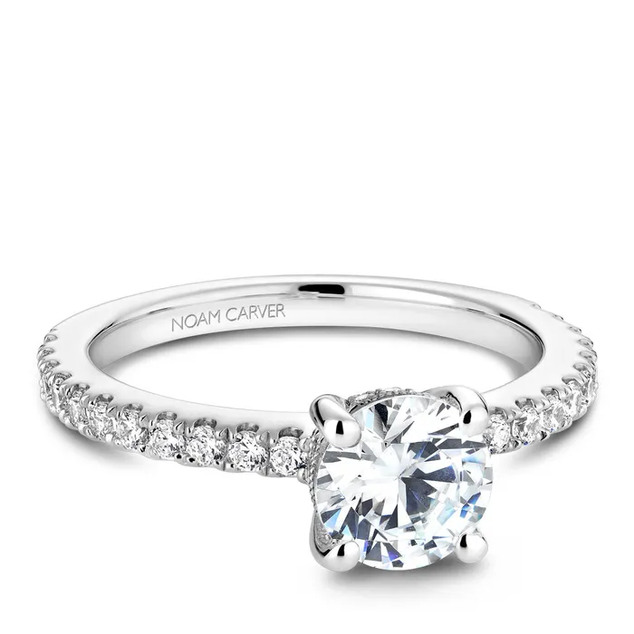 Rings Noam Carver White Gold Diamond Engagement Ring Setting 039 CTW International Diamond Center