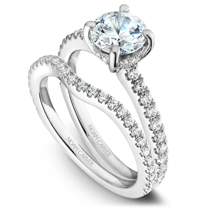 Rings Noam Carver White Gold Diamond Engagement Ring Setting 039 CTW International Diamond Center