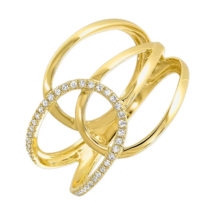Rings Shop IDC estore 14K Yellow Gold Modern Diamond Fashion Ring 010CTW