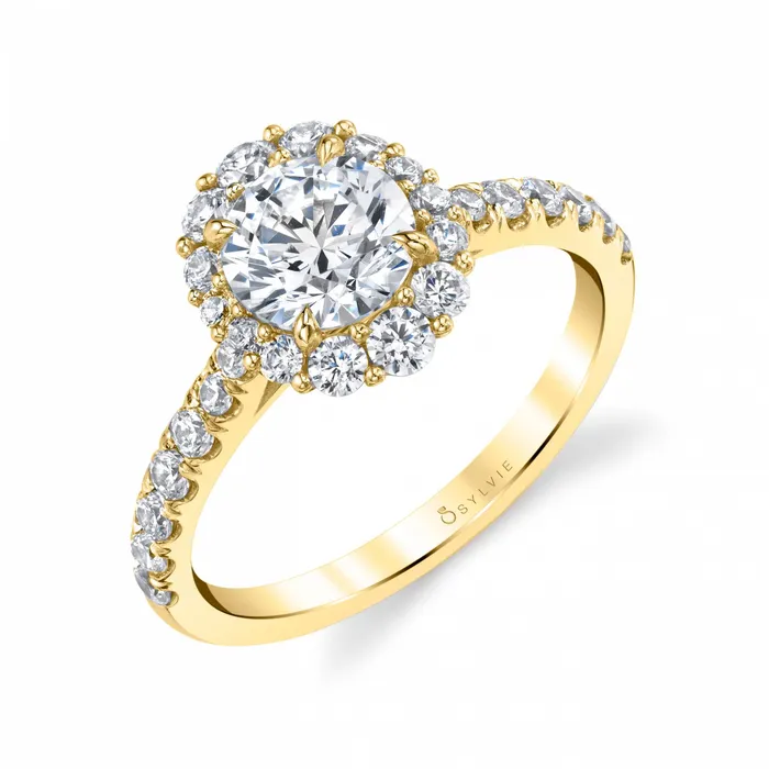 Rings Shop IDC estore Sylvie Jillian Round Cut Halo Diamond Engagement Ring Setting