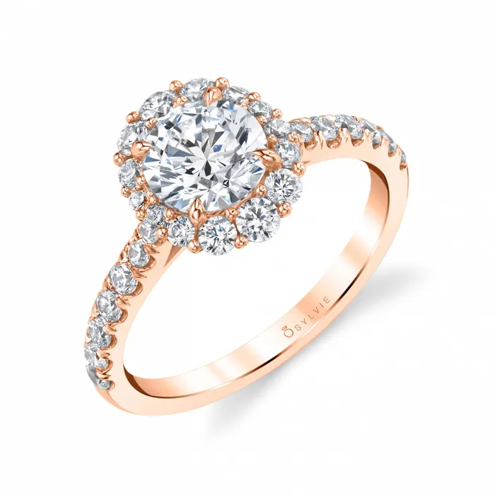 Rings Shop IDC estore Sylvie Jillian Round Cut Halo Diamond Engagement Ring Setting