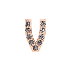 SG Fine Charm Necklaces Slider Pave Letter V Charm