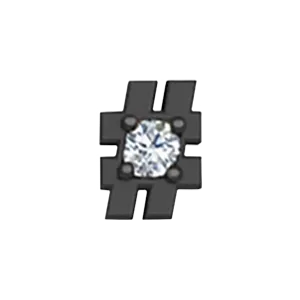 SG Fine Charm Necklaces Slider White Diamond Hashtag Charm