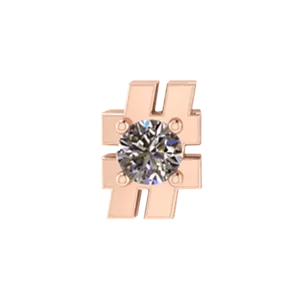 SG Fine Charm Necklaces Slider White Diamond Hashtag Charm
