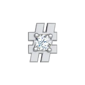 SG Fine Charm Necklaces Slider White Diamond Hashtag Charm