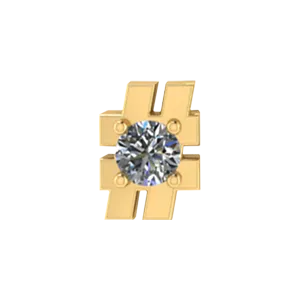 SG Fine Charm Necklaces Slider White Diamond Hashtag Charm