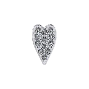 SG Fine Charm Necklaces Slider White Diamond Heart Charm