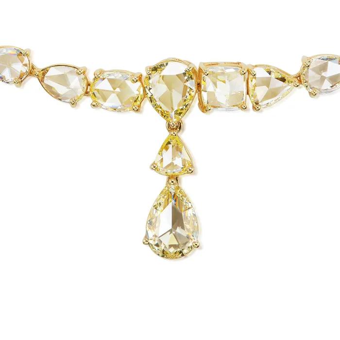 SG Fine Necklaces Rose Cut Yellow Diamond Necklace