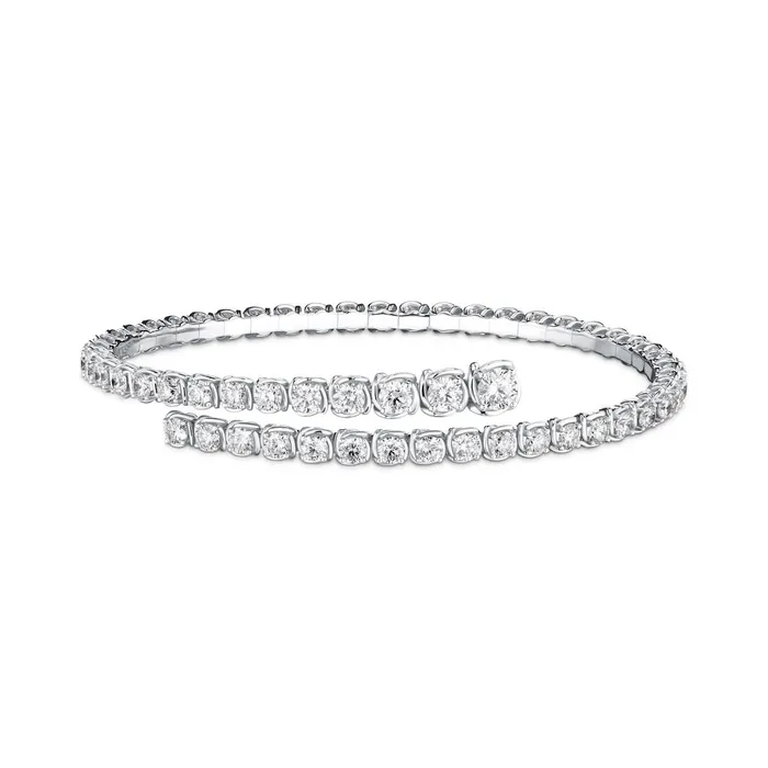 Shop IDC estore Bracelets A Link Abbracci 452 ctw Diamond Bypass 18K White Gold Bracelet Shop IDC estore Bracelets A Link Abbracci 452 ctw Diamond Bypass 18K White Gold Bracelet