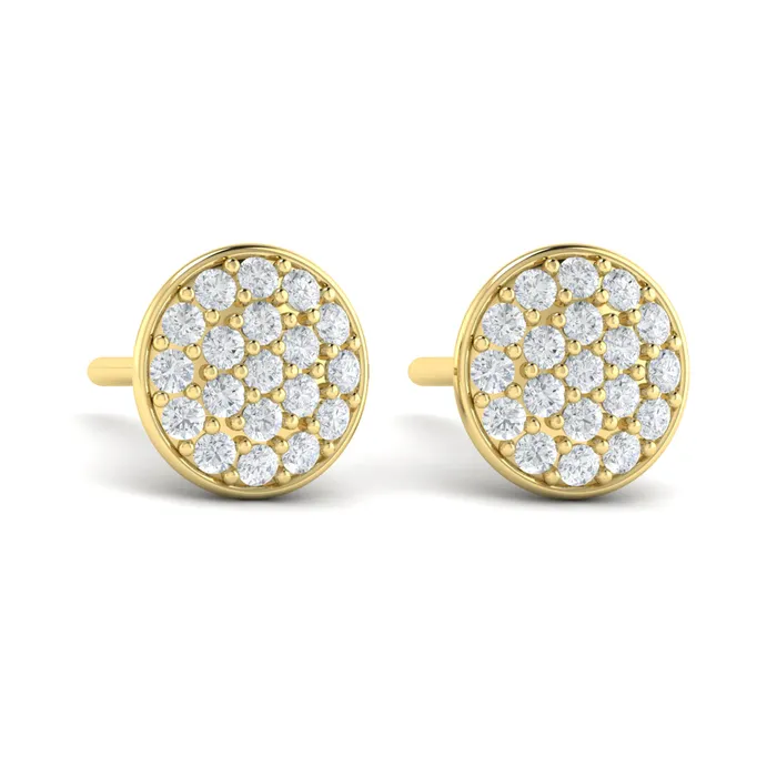 Shop IDC estore Earrings Vlora Marisol 14K Diamond Disc Stud Earrings 048CTW