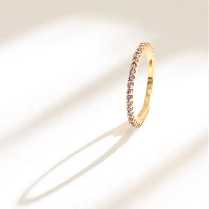 SILVER Circle of Love Amethyst Silver Ring Rings
