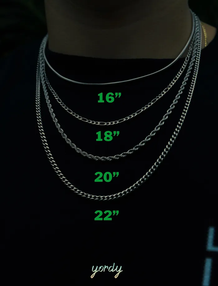 Silver Curb Chain Fashion Jewelry by Yordy Necklaces