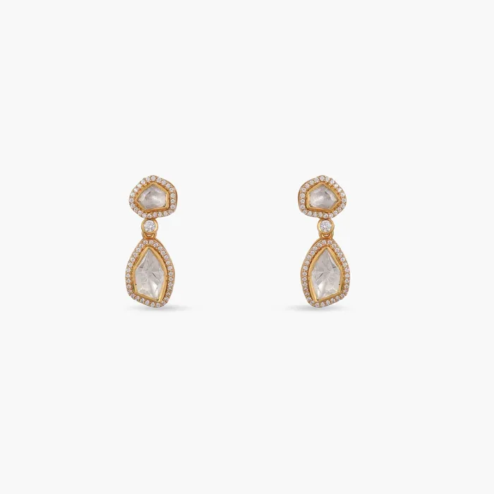 SILVER Earrings Brilliance Duet Moissanite Silver Drop Earrings