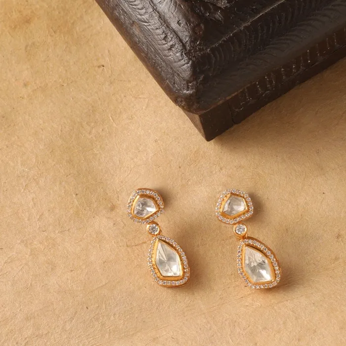 SILVER Earrings Brilliance Duet Moissanite Silver Drop Earrings