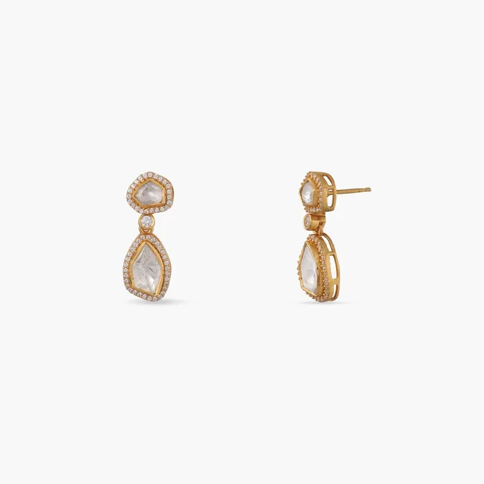SILVER Earrings Brilliance Duet Moissanite Silver Drop Earrings