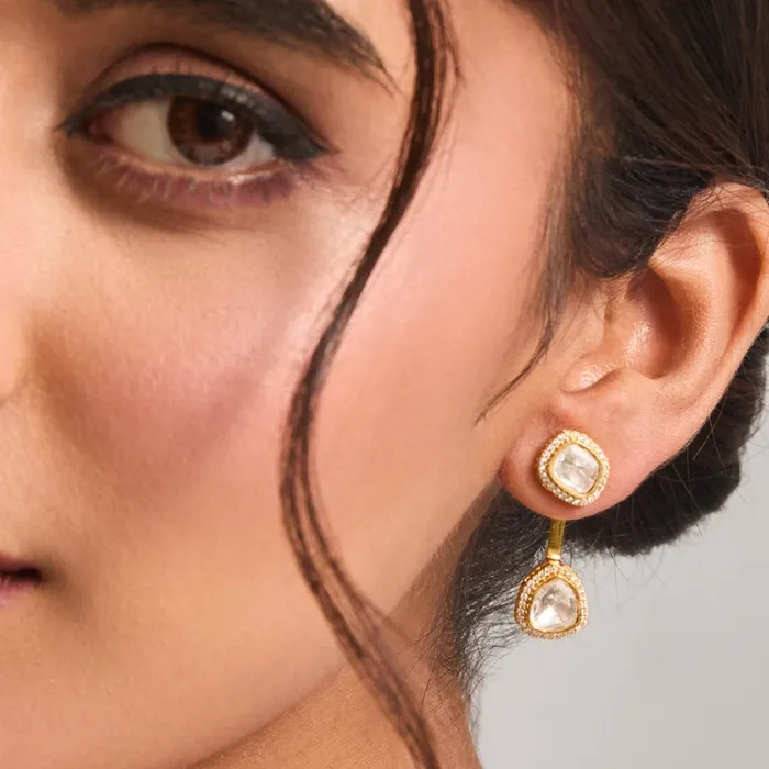 SILVER Earrings Cosmic Light Moissanite Silver Jacket Earrings