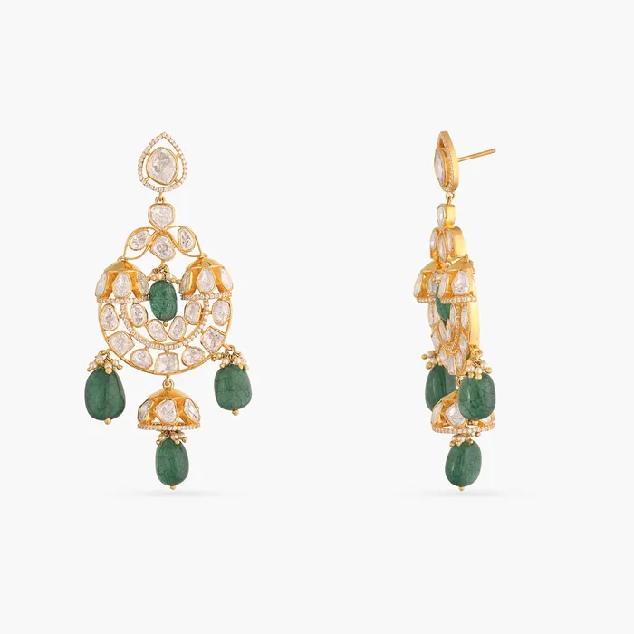 SILVER Earrings Soma Moissanite Silver Chandbali Earrings