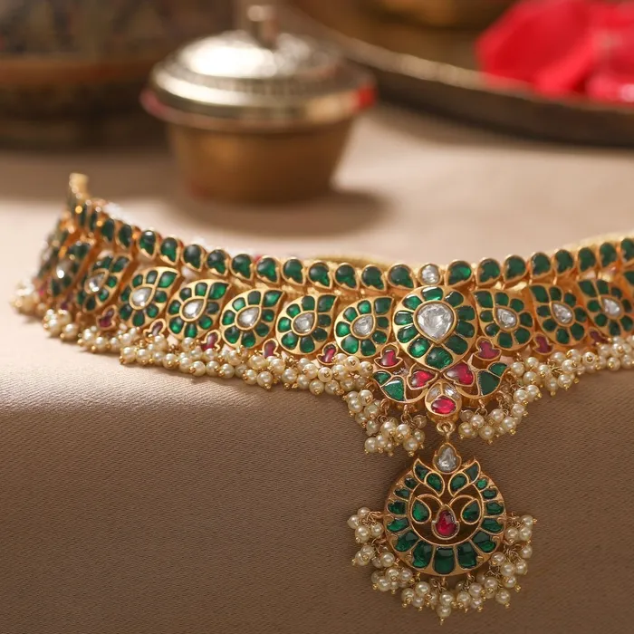 SILVER Jyotsna Kempu Mango Silver Choker Necklace Necklaces