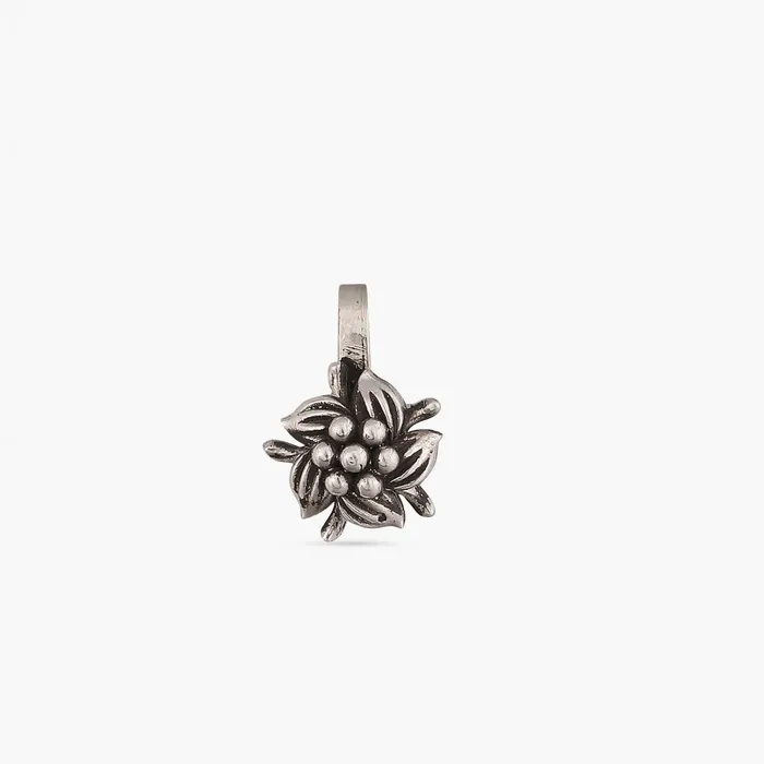 SILVER Moha Floral Tribal Silver Nosepin Rings