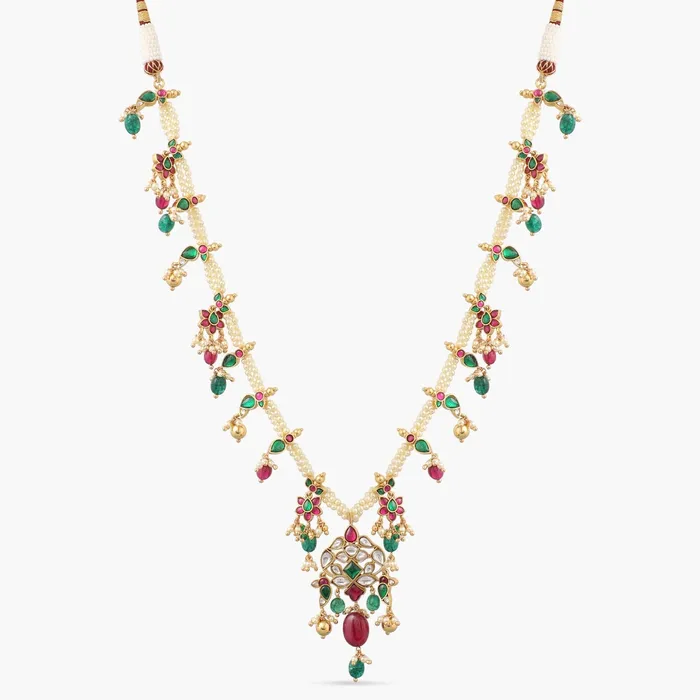 SILVER Necklaces Kempu Vintage Silver Pearl Necklace