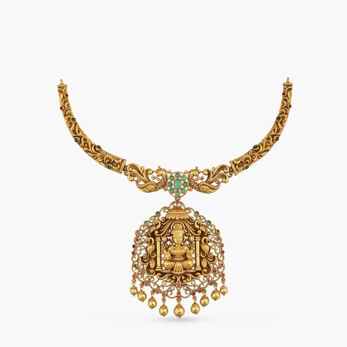 SILVER Necklaces Kriya Nakshi Antique Hasli Silver Necklace