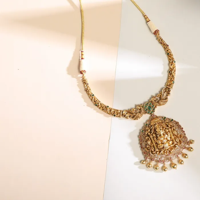 SILVER Necklaces Kriya Nakshi Antique Hasli Silver Necklace
