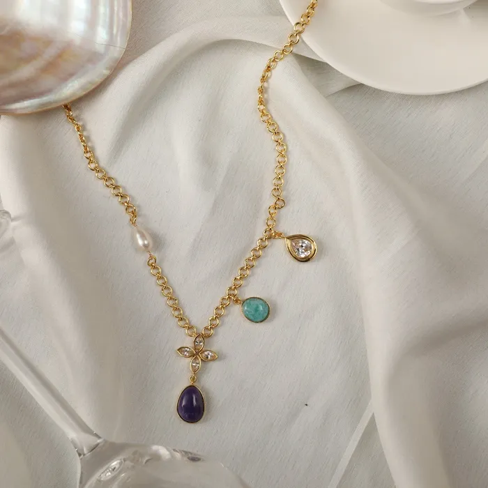 SILVER Necklaces Moroccan Blue Everyday Silver Necklace