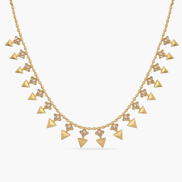 SILVER Necklaces Pyramid Two Layer Silver Necklace