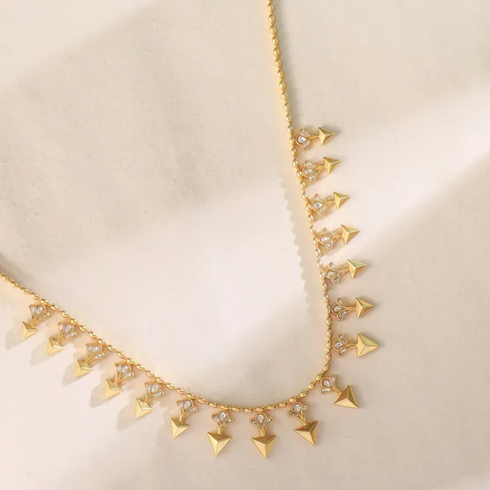 SILVER Necklaces Pyramid Two Layer Silver Necklace