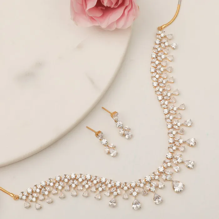 SILVER Necklaces Stella CZ Silver Necklace Set