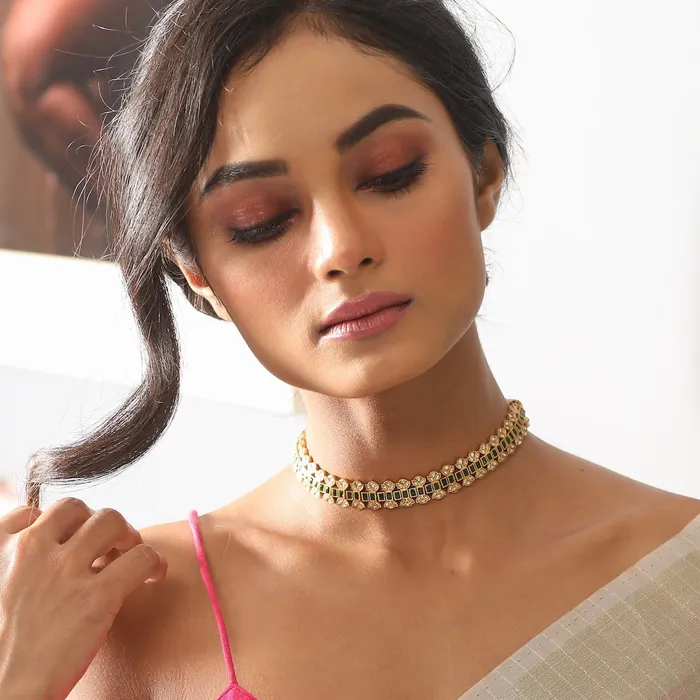 SILVER Saurika Jadau Simple Silver Choker Rings