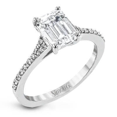 Simon G Emerald Cut Engagement Ring Setting 016CTW International Diamond Center Rings Simon G Emerald Cut Engagement Ring Setting 016CTW International Diamond Center Rings