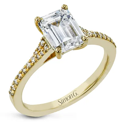 Simon G Emerald Cut Engagement Ring Setting 016CTW International Diamond Center Rings