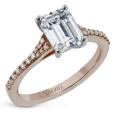 Simon G Emerald Cut Engagement Ring Setting 016CTW International Diamond Center Rings