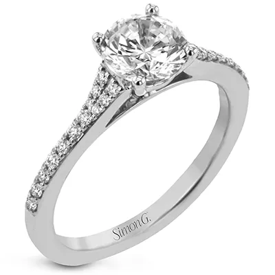 Simon G Emerald Cut Engagement Ring Setting 016CTW International Diamond Center Rings
