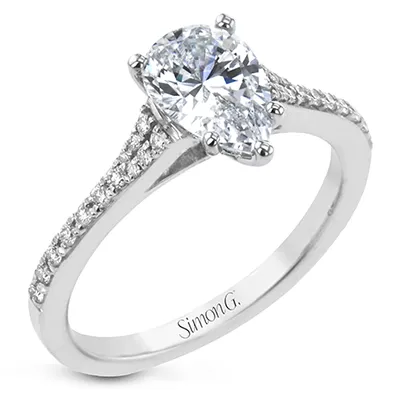 Simon G Emerald Cut Engagement Ring Setting 016CTW International Diamond Center Rings