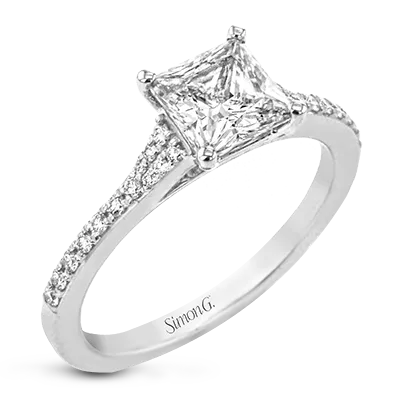 Simon G Emerald Cut Engagement Ring Setting 016CTW International Diamond Center Rings